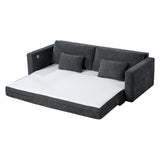 Cumulus Gray Convertible Queen Sleeper Sofa With Charging Ports - Ornate Home