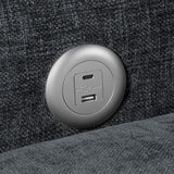 Cumulus Gray Convertible Queen Sleeper Sofa With Charging Ports - Ornate Home