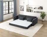 Cumulus Gray Convertible Queen Sleeper Sofa With Charging Ports - Ornate Home