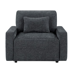 Cumulus Gray Convertible Sleeper Chair With Charging Ports - Ornate Home
