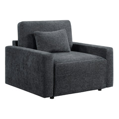 Cumulus Gray Convertible Sleeper Chair With Charging Ports - Ornate Home