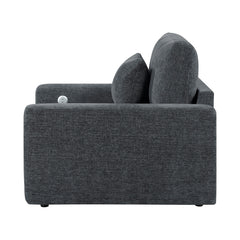 Cumulus Gray Convertible Sleeper Chair With Charging Ports - Ornate Home
