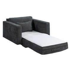 Cumulus Gray Convertible Sleeper Chair With Charging Ports - Ornate Home