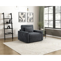 Cumulus Gray Convertible Sleeper Chair With Charging Ports - Ornate Home