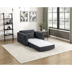 Cumulus Gray Convertible Sleeper Chair With Charging Ports - Ornate Home