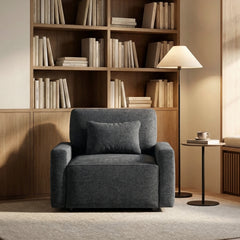 Cumulus Gray Convertible Sleeper Chair With Charging Ports - Ornate Home