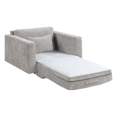 Cumulus Gray Convertible Sleeper Chair With Charging Ports - Ornate Home