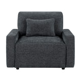 Cumulus Gray Convertible Sleeper Chair With Charging Ports - Ornate Home