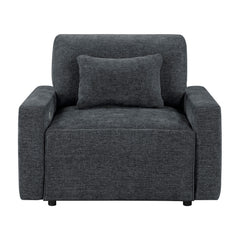 Cumulus Gray Convertible Sleeper Chair With Charging Ports - Ornate Home