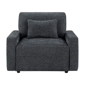 Cumulus Gray Convertible Sleeper Chair With Charging Ports - Ornate Home