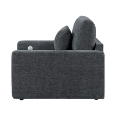 Cumulus Gray Convertible Sleeper Chair With Charging Ports - Ornate Home