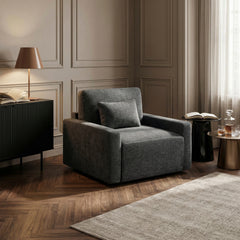 Cumulus Gray Convertible Sleeper Chair With Charging Ports - Ornate Home