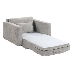 Cumulus Gray Convertible Sleeper Chair With Charging Ports - Ornate Home