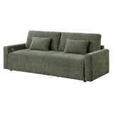 Cumulus Green Convertible Queen Sleeper Sofa With Charging Ports - Ornate Home