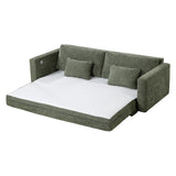Cumulus Green Convertible Queen Sleeper Sofa With Charging Ports - Ornate Home