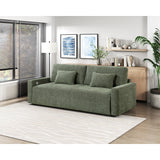 Cumulus Green Convertible Queen Sleeper Sofa With Charging Ports - Ornate Home