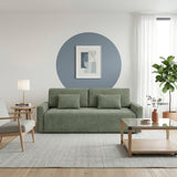 Cumulus Green Convertible Queen Sleeper Sofa With Charging Ports - Ornate Home