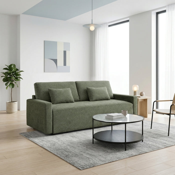 Cumulus Green Convertible Queen Sleeper Sofa With Charging Ports - Ornate Home