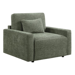Cumulus Green Convertible Sleeper Chair With Charging Ports - Ornate Home