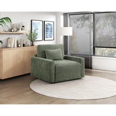 Cumulus Green Convertible Sleeper Chair With Charging Ports - Ornate Home