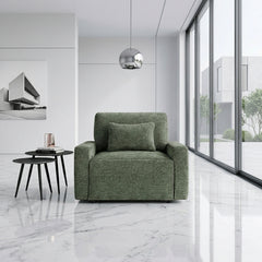Cumulus Green Convertible Sleeper Chair With Charging Ports - Ornate Home