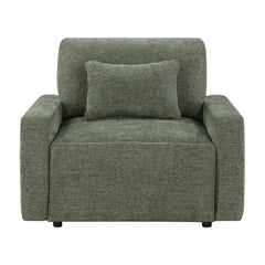 Cumulus Green Convertible Sleeper Chair With Charging Ports - Ornate Home