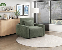 Cumulus Green Convertible Sleeper Chair With Charging Ports - Ornate Home