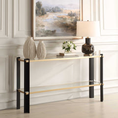 Cunene Black/Gold Contemporary Console Table - Ornate Home