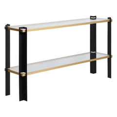 Cunene Black/Gold Contemporary Console Table - Ornate Home