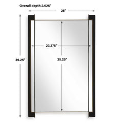 Cunene Black Industrial Wall Mirror - Ornate Home
