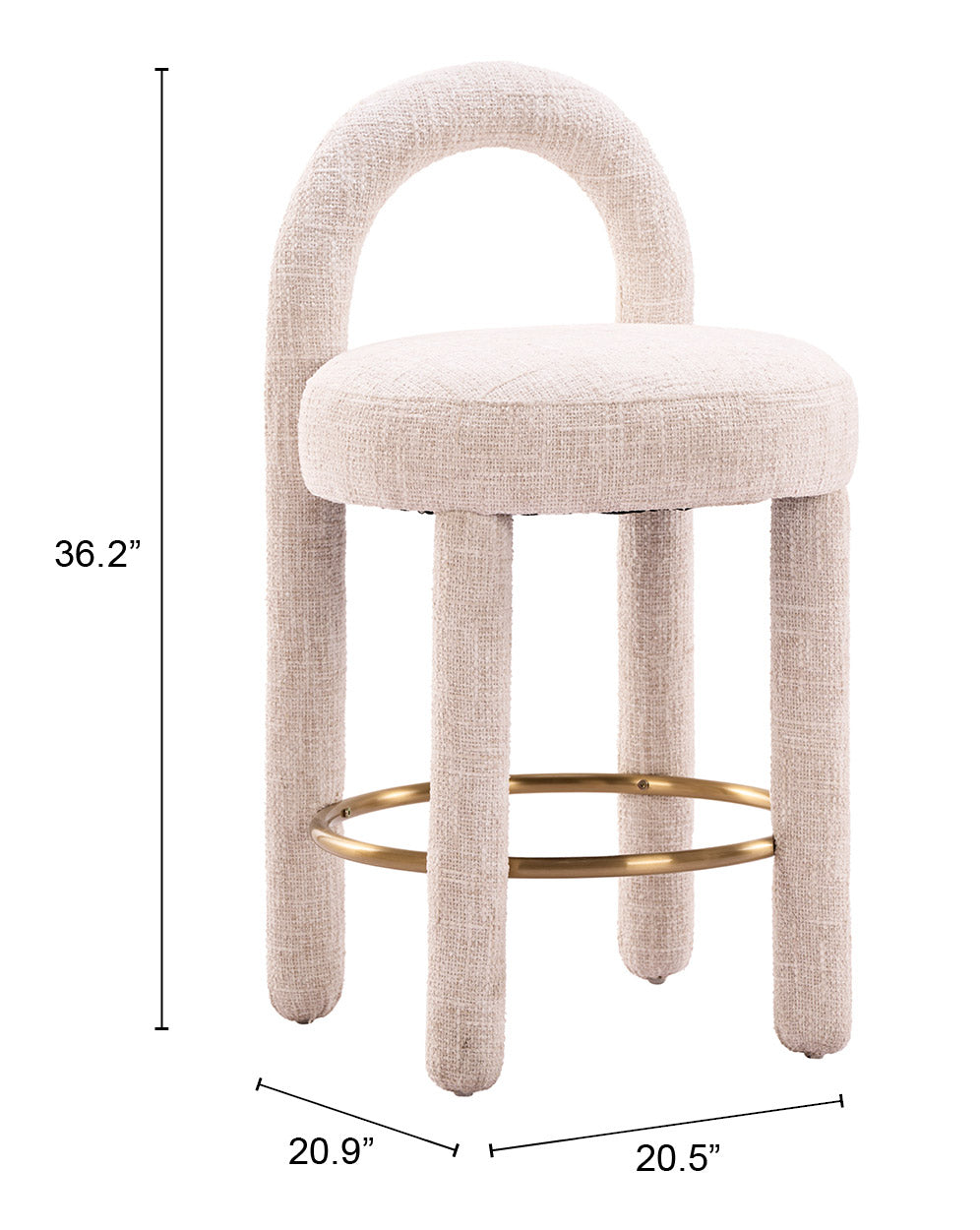Curco Beige Counter Stool (Set of 2)