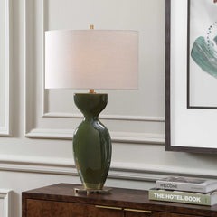 Curhan Green Glaze Table Lamp - Ornate Home