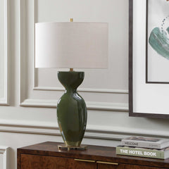 Curhan Green Glaze Table Lamp - Ornate Home