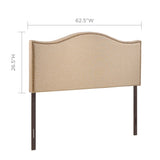 Curl Cafe Nailhead Upholstered Queen Headboard - Ornate Home
