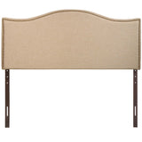 Curl Cafe Nailhead Upholstered Queen Headboard - Ornate Home