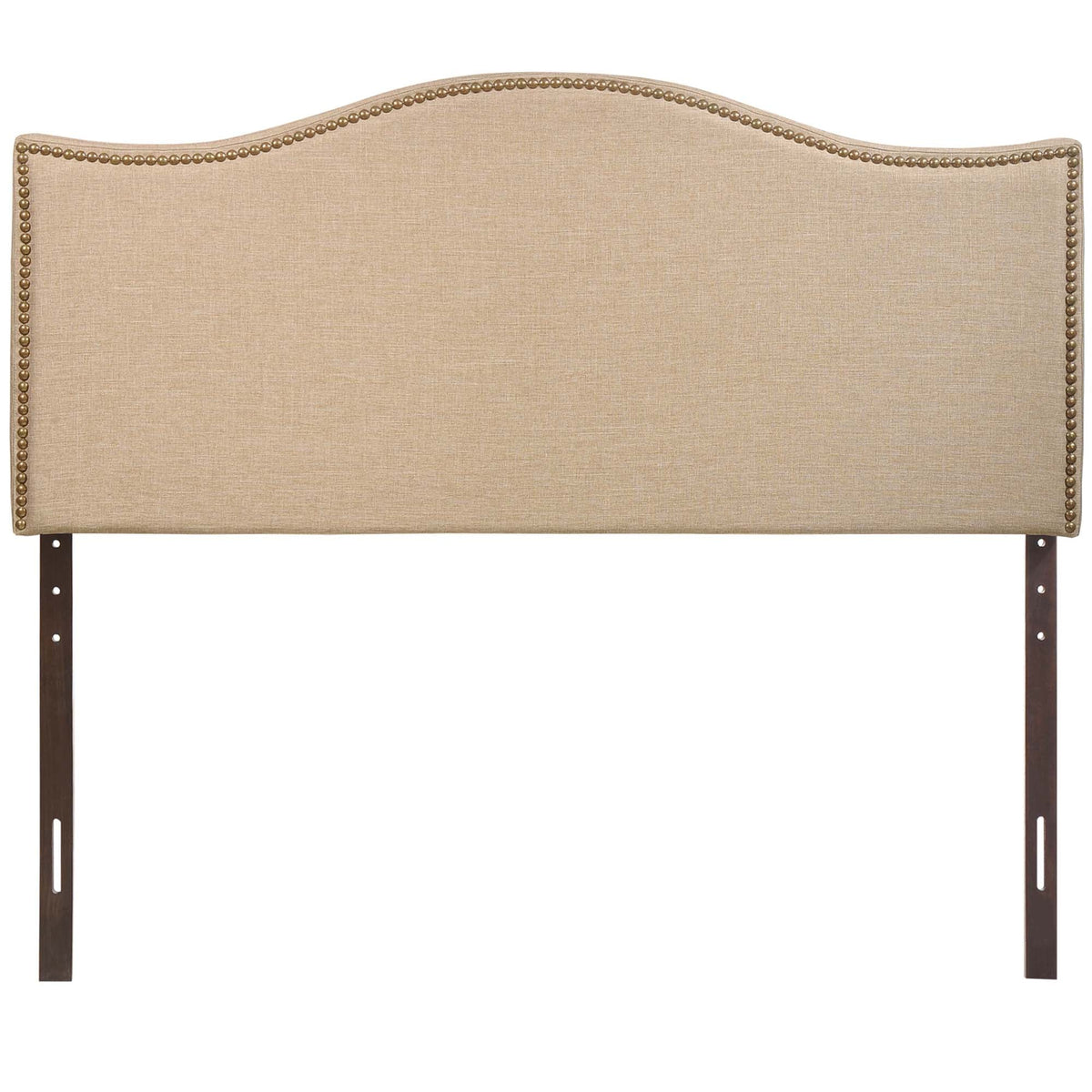 Curl Cafe Nailhead Upholstered Queen Headboard - Ornate Home