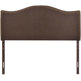 Curl Dark Brown Nailhead Upholstered Queen Headboard - Ornate Home