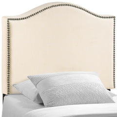 Curl Ivory Nailhead Upholstered Twin Headboard - Ornate Home