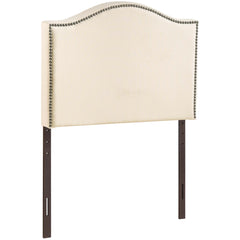 Curl Ivory Nailhead Upholstered Twin Headboard - Ornate Home