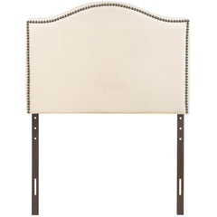 Curl Ivory Nailhead Upholstered Twin Headboard - Ornate Home
