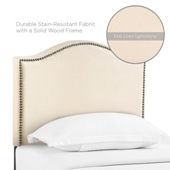 Curl Ivory Nailhead Upholstered Twin Headboard - Ornate Home