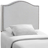Curl Sky Gray Nailhead Upholstered Twin Headboard - Ornate Home