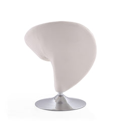 Curl Swivel Accent Chair in Cream and Polished Chrome - Ornate Home