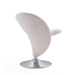 Curl Swivel Accent Chair in Cream and Polished Chrome (set of 2) - Ornate Home
