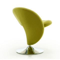 Curl Swivel Accent Chair in Green and Polished Chrome - Ornate Home