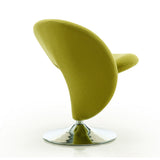 Curl Swivel Accent Chair in Green and Polished Chrome (set of 2) - Ornate Home