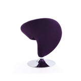 Curl Swivel Accent Chair in Purple and Polished Chrome (set of 2) - Ornate Home