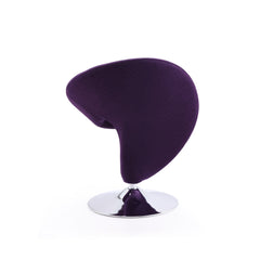 Curl Swivel Accent Chair in Purple and Polished Chrome (set of 2) - Ornate Home