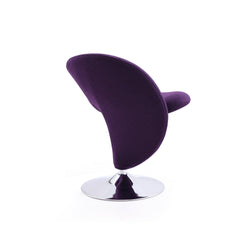 Curl Swivel Accent Chair in Purple and Polished Chrome (set of 2) - Ornate Home