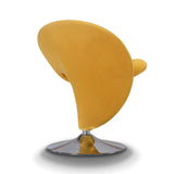 Curl Swivel Accent Chair in Yellow and Polished Chrome - Ornate Home